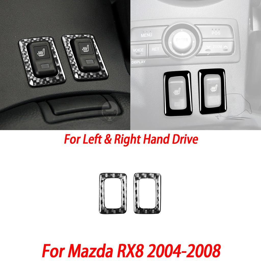 Gloss Black Plastic Car Interior Accessories Sticker AC Radio Door Handle Gear Shift Panel For Mazda RX8 2004-2008 SE3P JM1FE