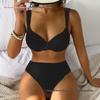 Bikini Sexy Monocolore a Vita Alta Europeo 2026 per Vacanze al Mare