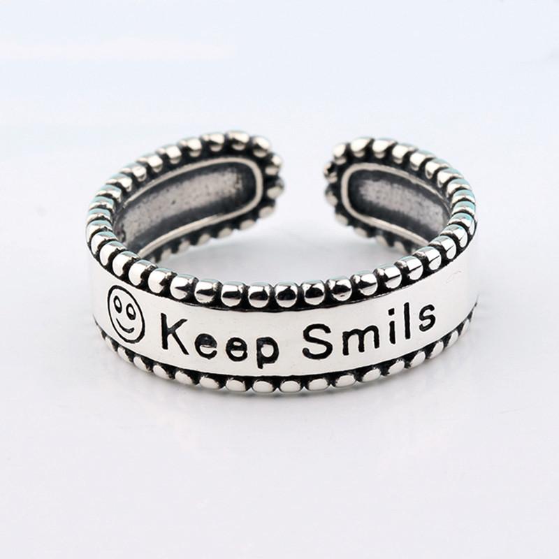 English Letter Ring Silver Color Metal Adjustable Opening Rings for Women Poker Alphabet Creative Finger Ring Men Trendy Jewelry
