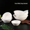 Large Pure White Ceramic Soup Bowl for Home or Restaurant.