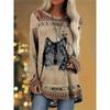 T-shirt da Donna Manica Lunga Stile Etnico Retrò Top Manica Lunga da Donna con Stampa Dreamcatcher Indiano T-shirt Casual Quotidiana Elegante