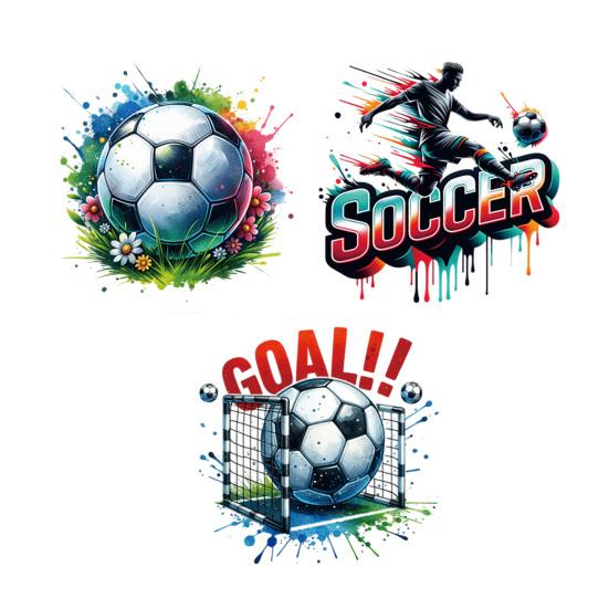 3 Pcs Soccer Window Clings Reusable Sports Ball Goal Player Glass Sticker for Home Office Shop School Decor 3pcs