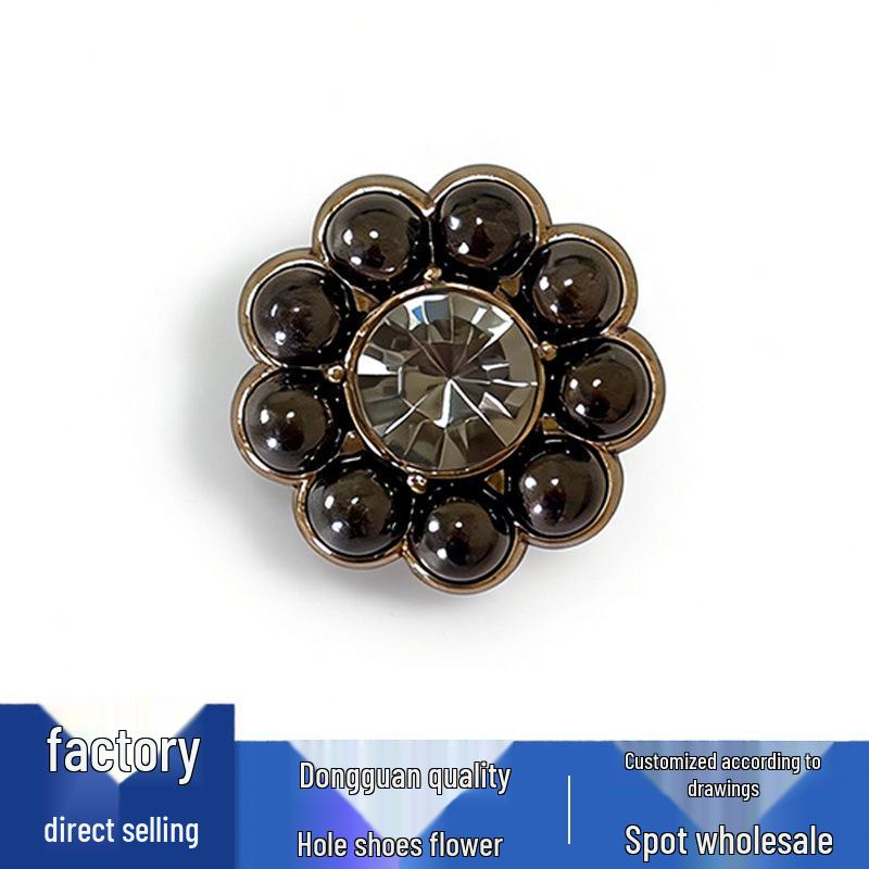 New Metal Pearl Flower Shoe Buckles and Decorations