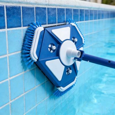 Tête d'aspirateur de piscine durable comprenant 3 brosses d'angle et 15 brosses de fond Se connecte à un tuyau de 1,5 pouce