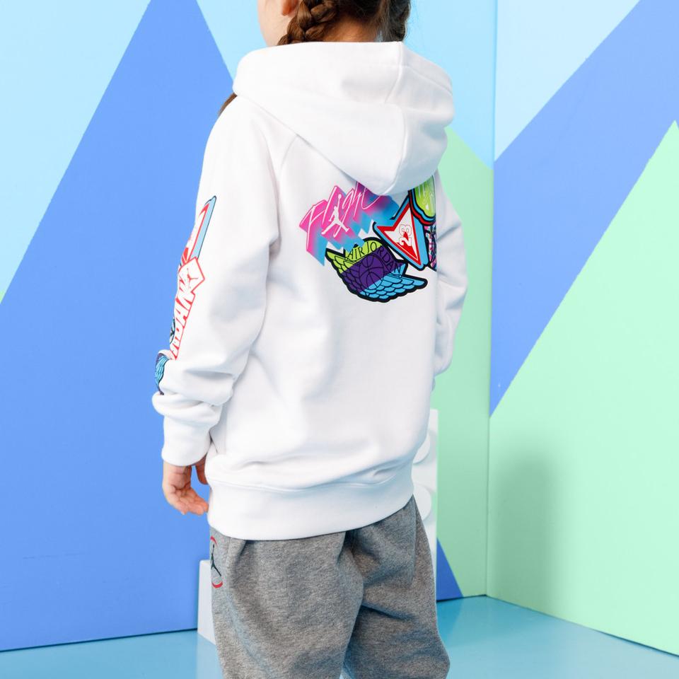 Jordan Letter Print Pattern Comfortable Breathable Warm Fashion Hoodie Kids Hoodies White CV5717-100