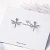 925 Silver Dragonfly Zircon Stud Earrings For Women Elegant Luxury Designer Jewelry Accessories Prevent Allergies