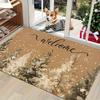 1pc Christmas Tree Print Indoor Welcome Mat | Non-Slip PVC Backing, Soft Flannel Surface with Handwritten Welcome Letters and Cedar Design - Easy To C