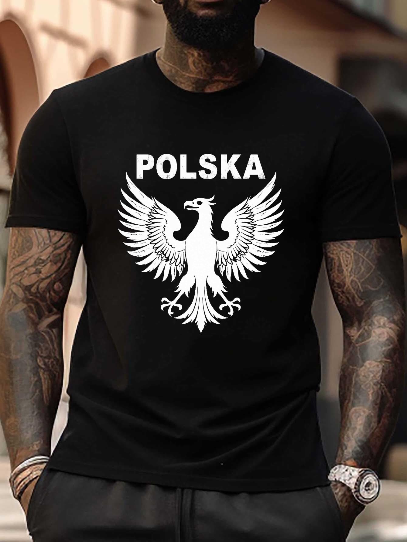 

Plus Size Poland White Eagle Graphic T-shirt - Vintage Style XXL
