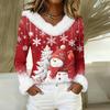 Long Sleeve Shirts For Women Cute Tops Christmas Prints Tees Blouses Casual Plus Size Basic Tops Pullover