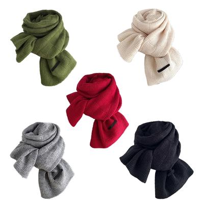 Multiuse Crossed Plaided Knitted Scarf for Women Men Unisex Soft and Comfortable Yarn Scarf for Autumn Winter Daily Use