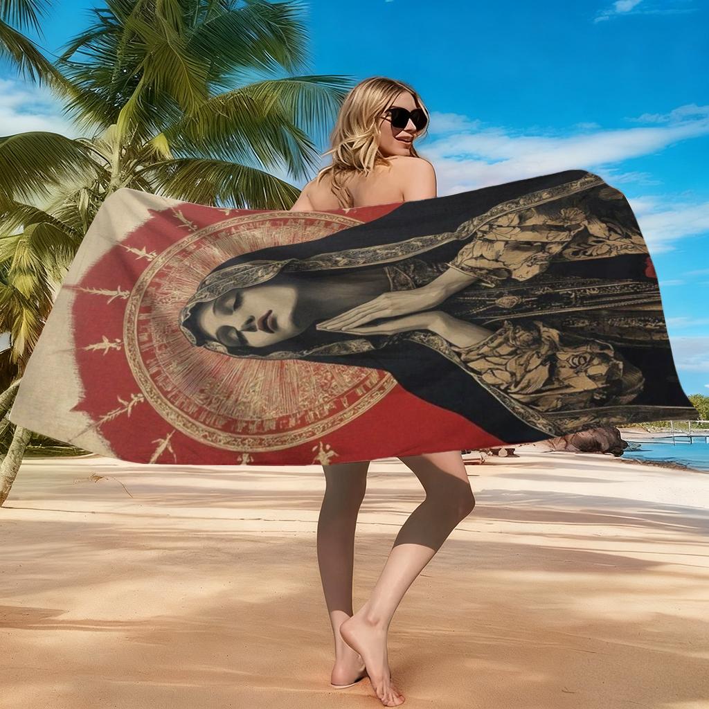 1pc Goddess's Prayer Beach Towel Quick-Drying Towel For Beach Pool Sport Yoga Gym Home Towel Gift for Friends Sand Free Towel