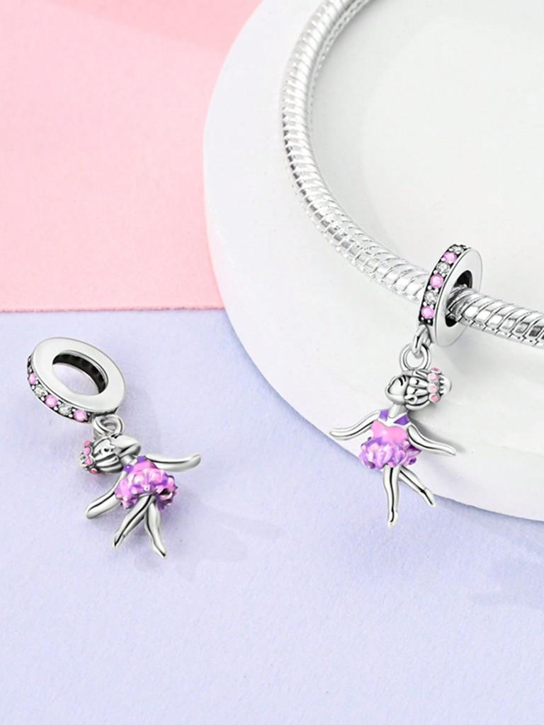 Copper Metal Plated Authentic Original Charm Bead Components Pink Heart Basketball Bead Components Compatible With Bracelet High Quality Fine Jewelry