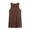 2024 Winter Women's Retro U-Neck Suede Effect Sleeveless Short Dress - European & American Style