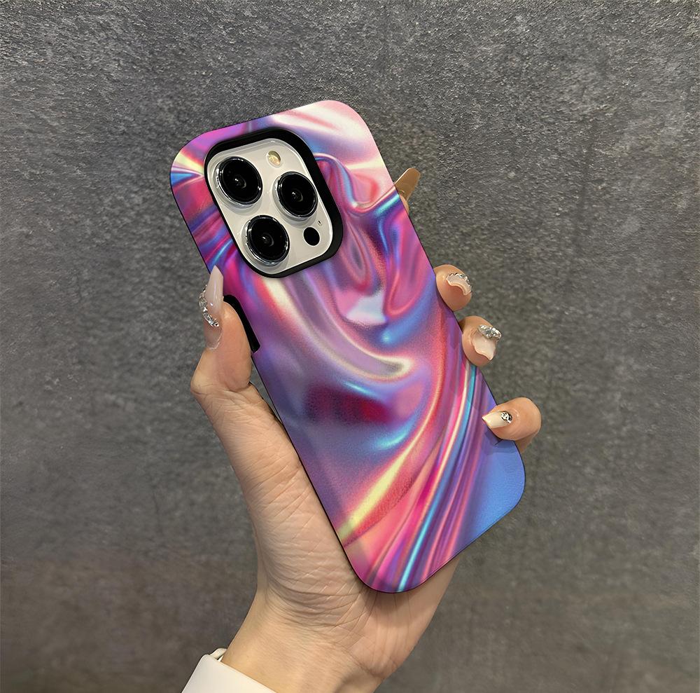 Foreign Trade Explosion Three-dimensional Color Abstract Iphone12 Glossy Mobile Phone Case Apple 17 Anti-drop Film Case 16pm