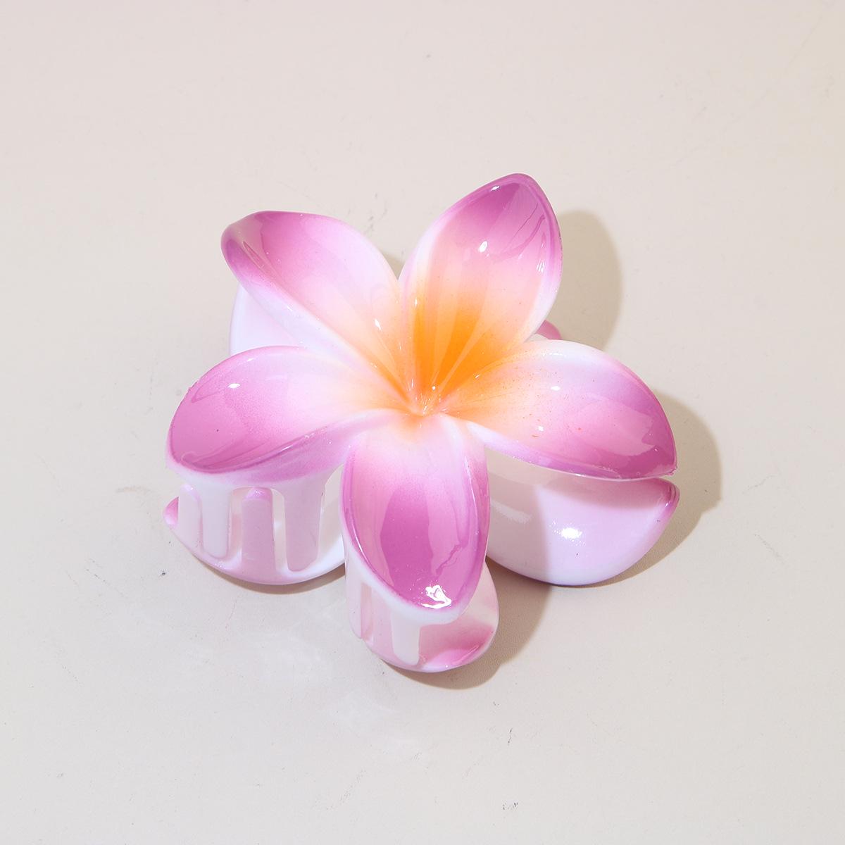 

Винтажная красочная заколка-краб для волос с франжипани для женщин Packaging method 【Bulk】