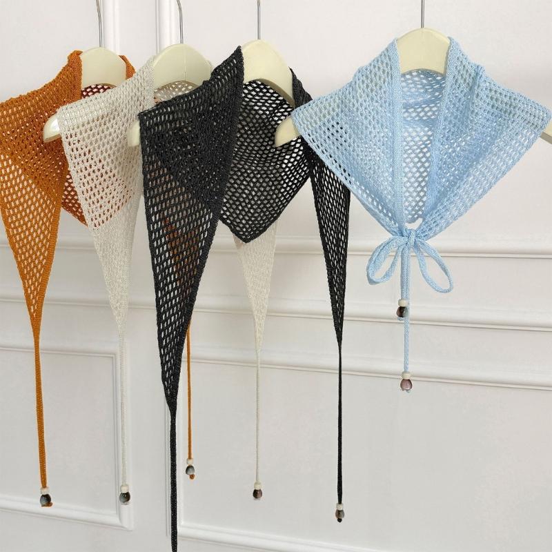 Triangular Knit Bandana Hijab Soft and Comfortable Headscarf Showcasing French Country Aesthetic Bandana