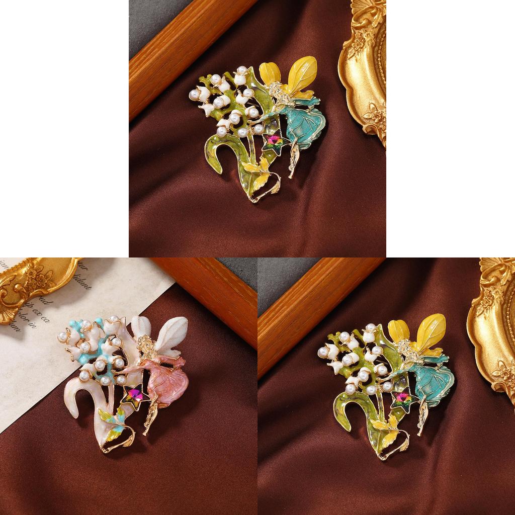 Fairy Pin Brooch With Pearl And Alloy For Women And Men Decorative Accessory Gift