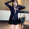 Women's Cropped Ribbed Wool Knit Cardigan - V-neck, Long Sleeve, Slim Fit for Autumn/Winter