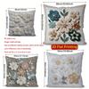2D Floral Embroidered Pattern Decorative Pillow Covers Pattern Cushion Cover Suitable For Sofa Bedroom Car Pillow Cover