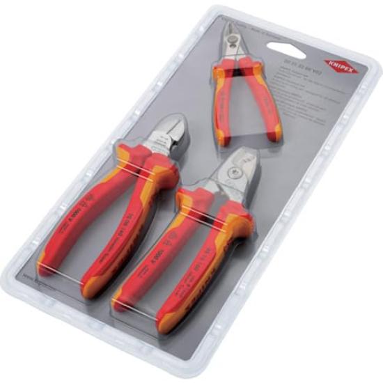 KNIPEX Insulated Cutting 003130BKV02 Set, 3-Piece Set,