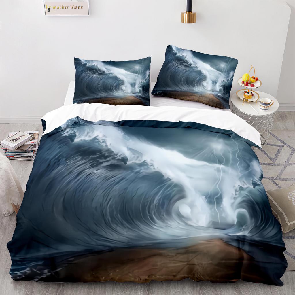 Fish Bedding Set Single Twin Full Queen King Size Marine Life Bed Set Aldult Kid Bedroom Duvetcover Sets 3D Anime Kawaii 013