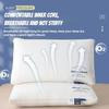 Grid Pattern Pillow with Neck Support Core, Anti-Collapse Feather Fiber Pillow for Cervical Spine Pain Relief - Low/Medium/High Height