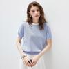Women's Mulberry Silk Blend Striped Jacquard T-Shirt