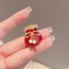 Festive Red Brooch, Exquisite Small Lucky Bag for Women, Corsage, High-end and Elegant Blessing Pin, Suit Accessory
