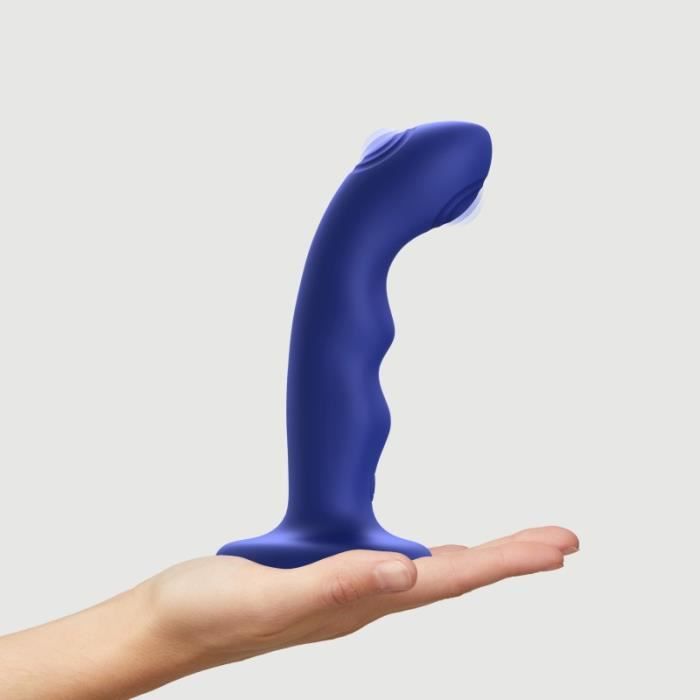 Godemichet vibrant Tapping Dildo Wave - Bleu nuit - Stimulation clitoridienne, vaginale et anale