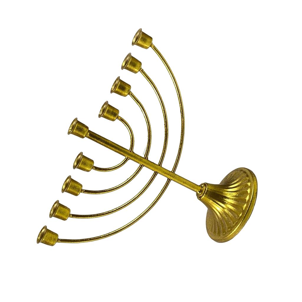 Hanukkah Menorah 7/9 Branch Candle Holder for 0.51in Dia Candle Detachable Candelabras Vintage Iron Candles Stand Decor