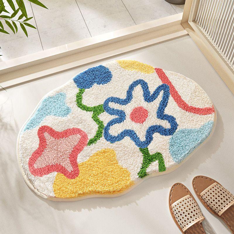 Floor mat toilet bathroom floor mat flower absorbent household toilet door bathroom door bedroom carpet mat