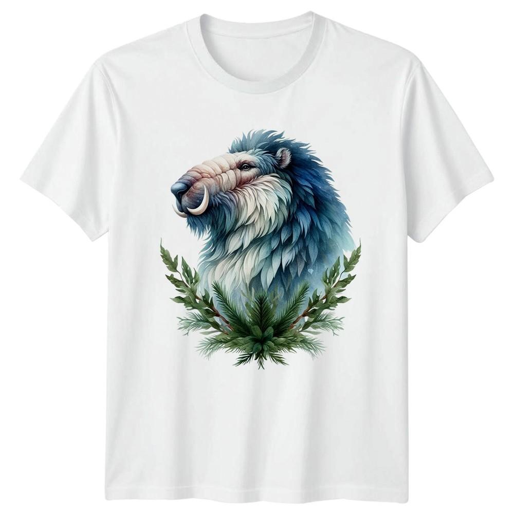 Ethereal Winter Beast Head Watercolor TShirt Mythological Creature Wildlife S