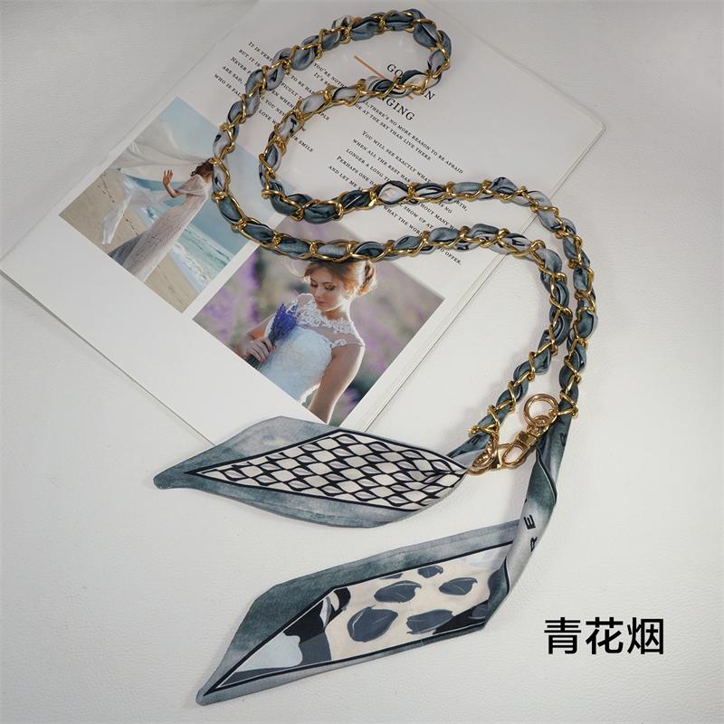 115cm Universal Mobile Phone Wrist Lanyard for Women Girls Silk Scarf Decorative Crossbody Chain Phone Neck Strap Hanging Cord