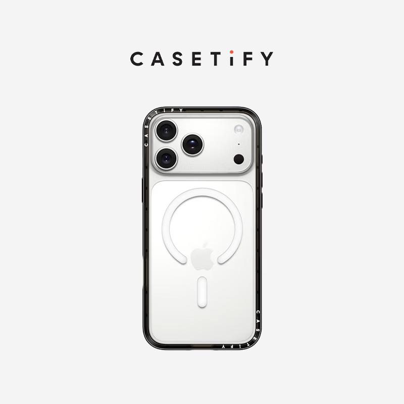 CASETiFY Transparent Slim Black Frame MagSafe Anti-Drop Case for iPhone 17 Pro
