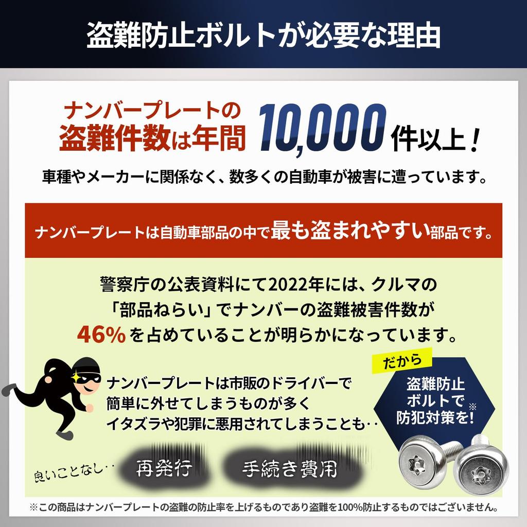 RENPA Stainless Steel Anti-Theft Bolt Set for License Plate Specific Vehicle Inspection (Bolt Length 1.0 Inch (25 Mm)