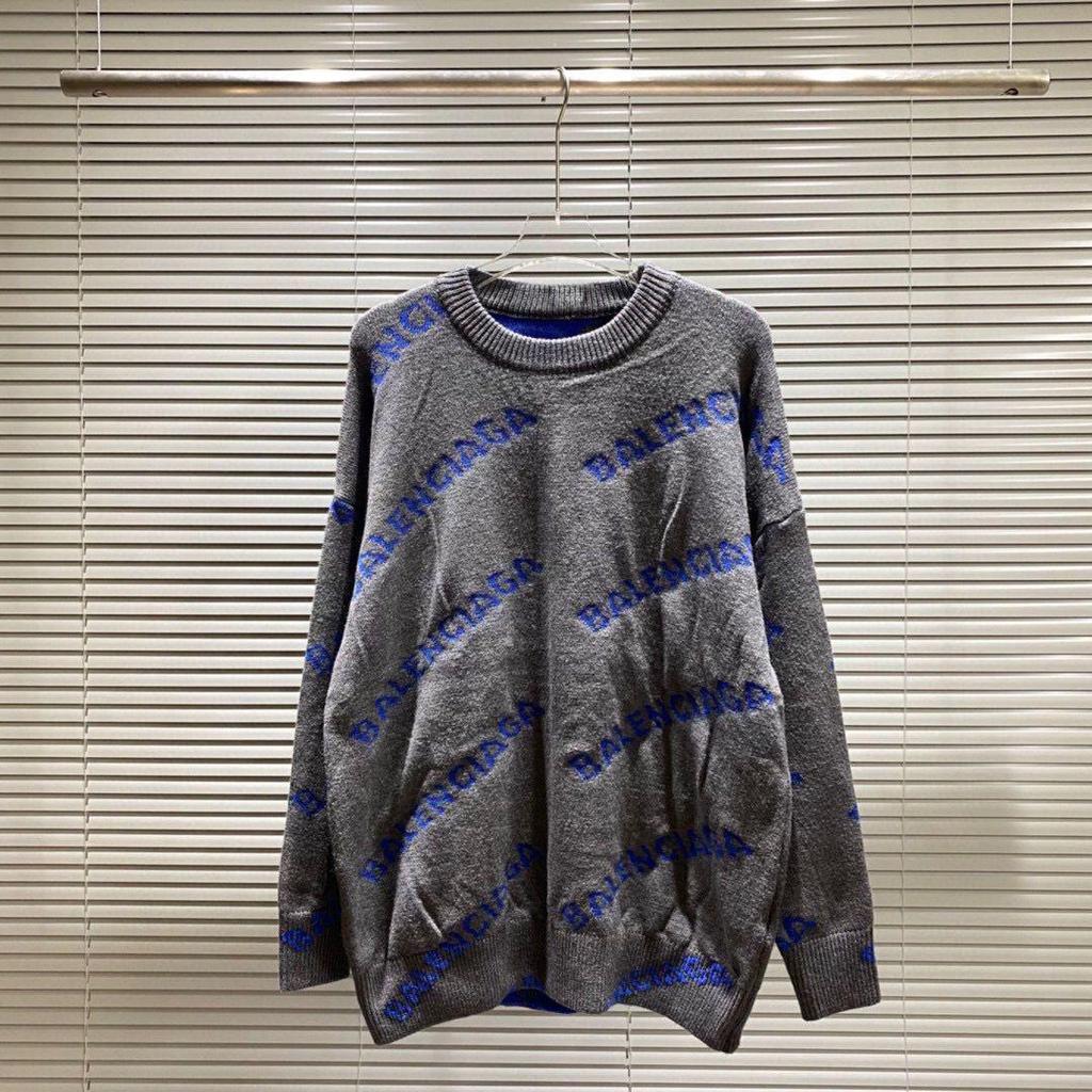 Unisex-Strickpullover mit Rundhalsausschnitt und Allover-Logo (Modelljahr 2025) – Lockere Passform, lässiger Stil