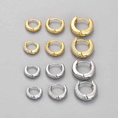 Trendige geometrische Zirkon-Ohrringe: Unisex-Mode mit einfachem, glattem Design