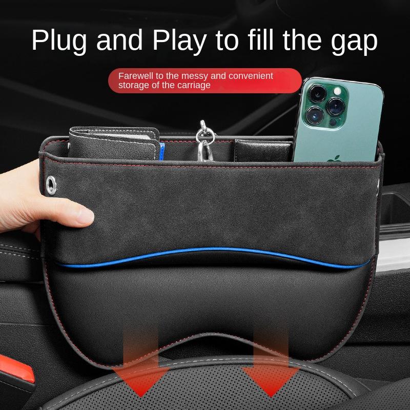 Suede Seat Side Storage Pocket for Car Seat Gap Filler Organizer Box Pu Leather Car Crevice Stowing Tidy Interior Accessories