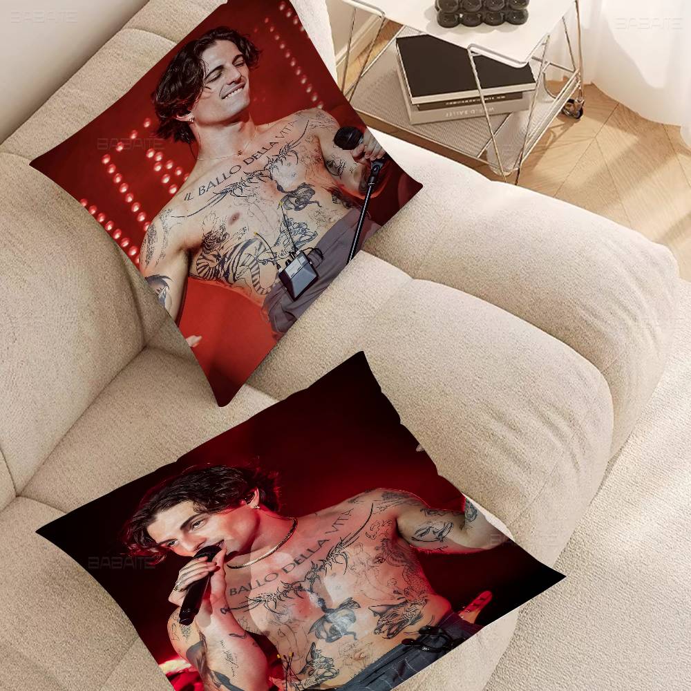 M-Maneskin D-Damiano David Band Personalized picture text home decorative pillows Household Gifts 45x45cm