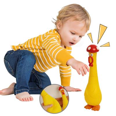 Stress Relief Screaming Chicken Toy Waterproof PVC Yellow Chick Squeaky Toy Squawking Animal Noise Maker Toy Prank Gag Gift
