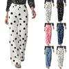 Pantaloni Larghi da Donna Vita Alta Casual Stampa Pois Vestibilità Larga Pantaloni Leggeri Tessuto Confortevole Adatti all'Uso Quotidiano