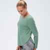 Yudong Women's Loose Quick-Dry Long-Sleeve Fitness T-Shirt