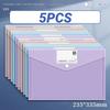 5-20 Pack Clear Document Folders Plastic Envelopes with Label Pocket and Snap Button for Home Work Office Organization