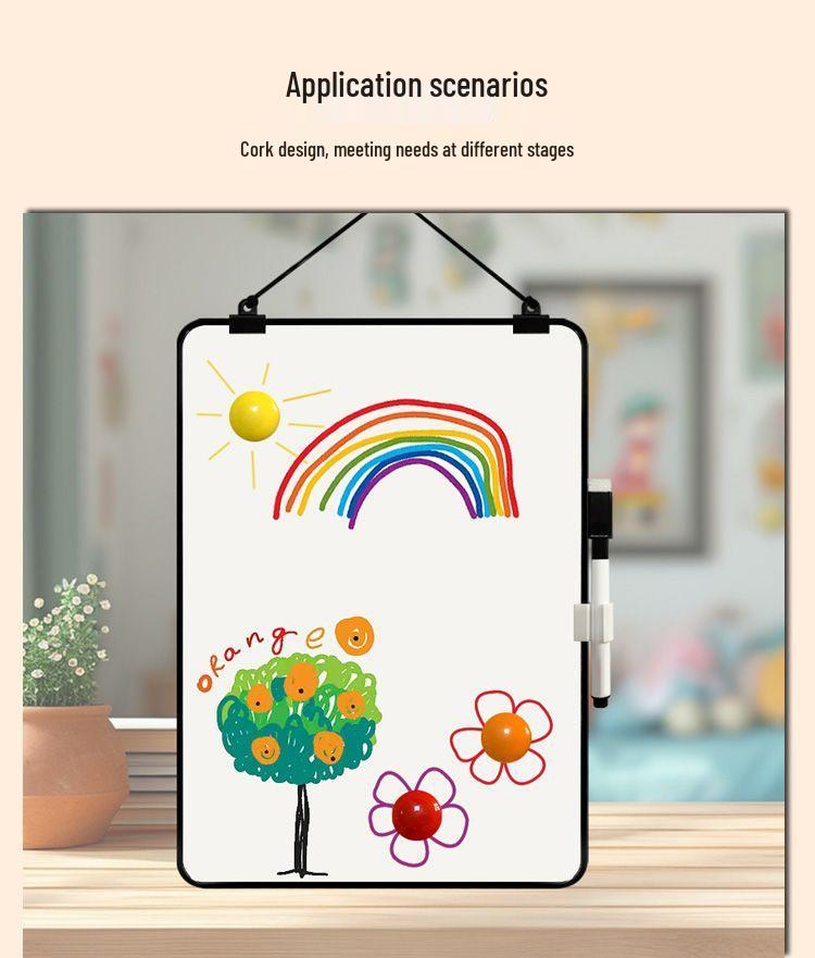 Wall-mounted Mini Double-sided Magnetic Children's Whiteboard - Erasable Writing and Drawing Blackboard