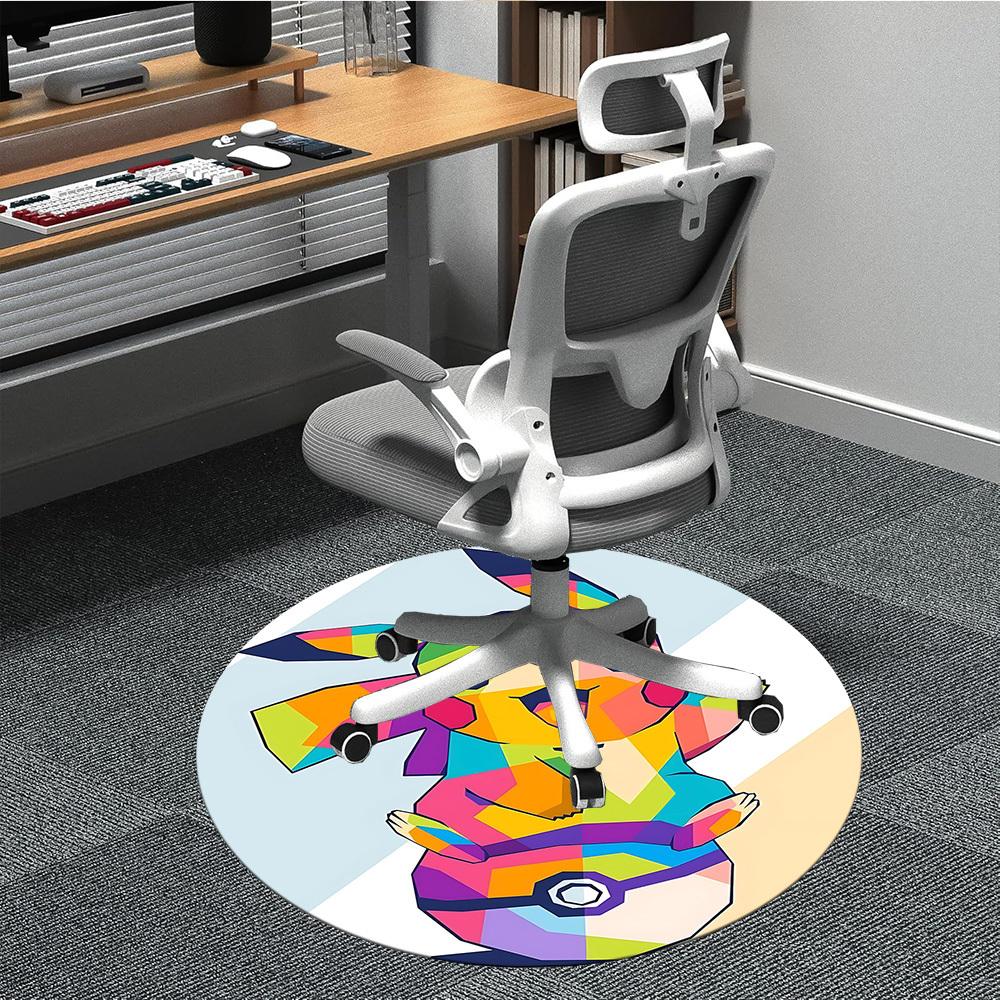

1pc Pikachu Office Round Area Rug, Under Office Chairs Bedroom Living Room Home Decor a1022278 80cm by 80cm