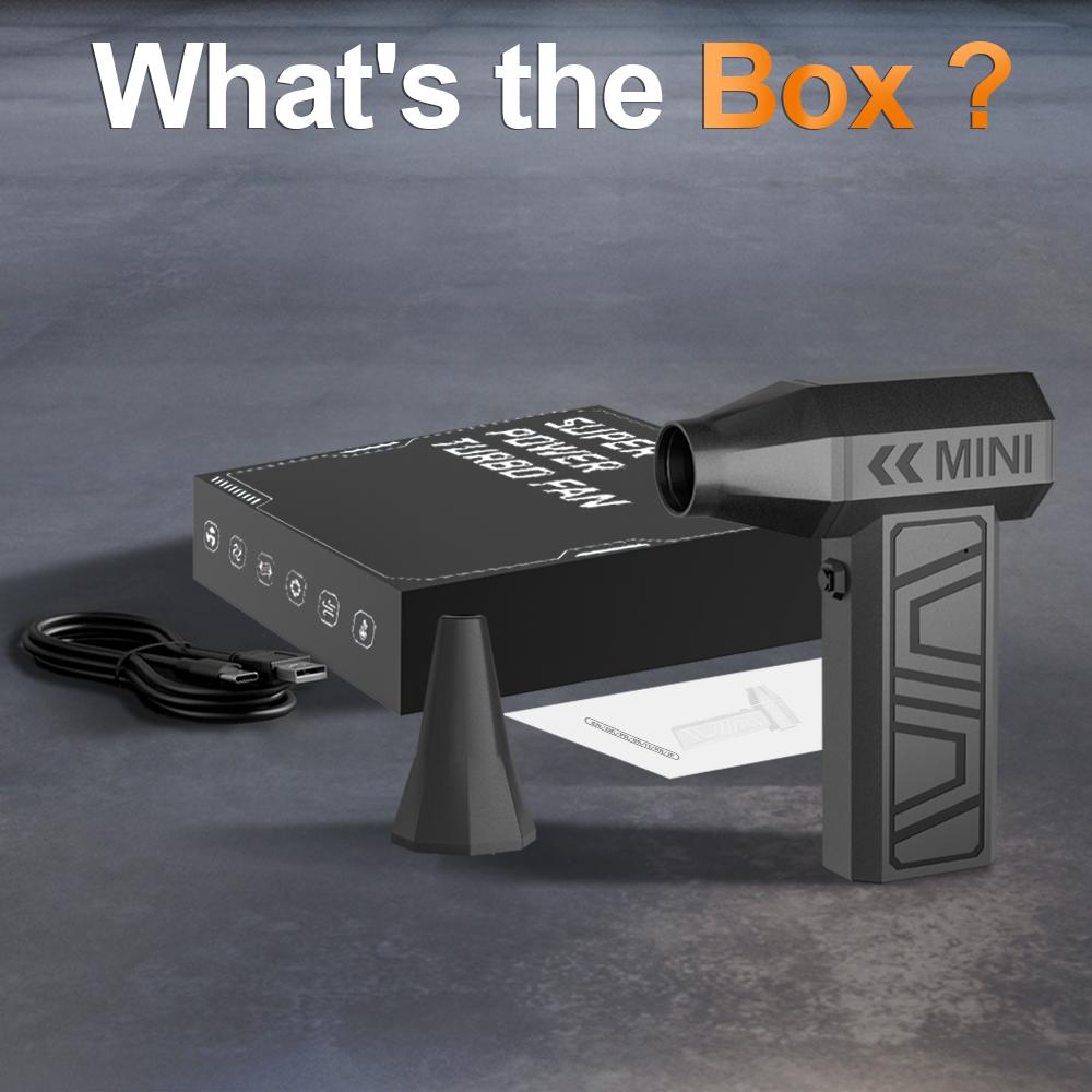 4 Gears Adjustable 130000RPM Type-C Charging Turbo Jet Fan Car Accessories Cleaning Blower Tool Electric Air Duster Car Blowing Snow