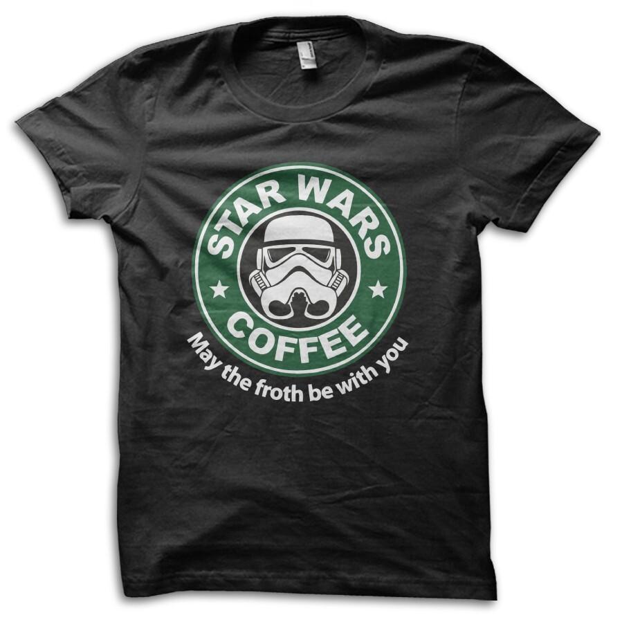 Stormtrooper Coffee May the Froth be with You Star Wars Inspired T-shirt M5585 S разноцветный