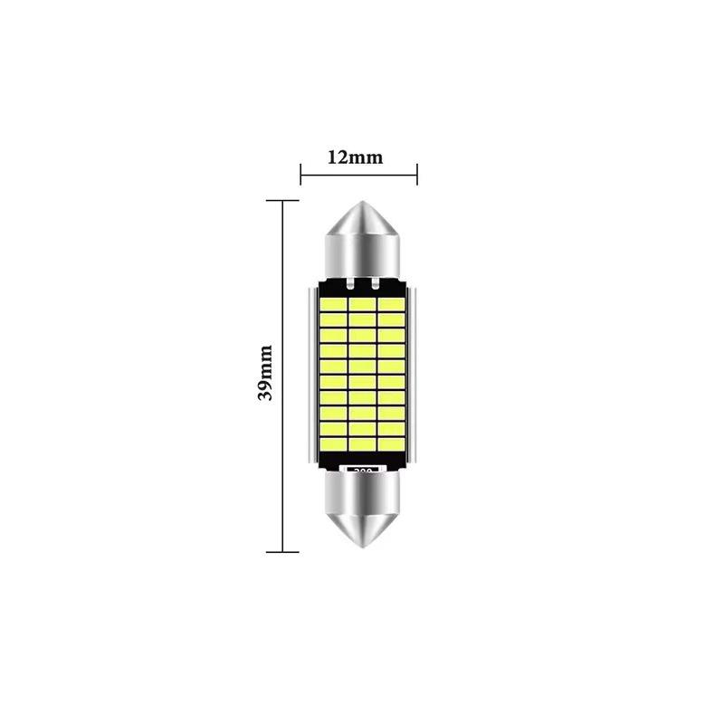 2/10pcs White Super Bright Car LED Bulb 31mm 36mm 39mm 41mm LED CANBUS Car Interior Reading Dome Lamp Auto License Light 12V