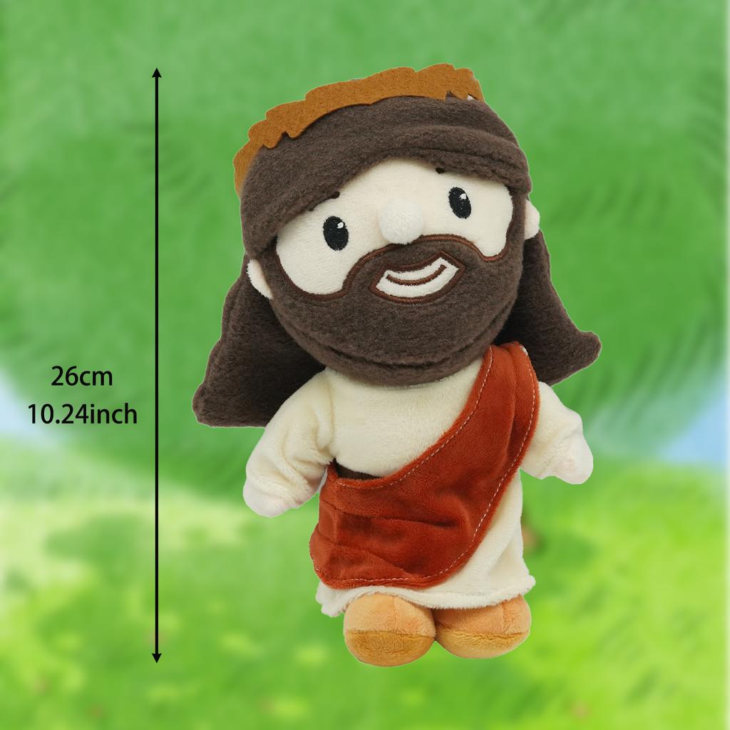 New 26cm Bearded Plush Toy Soft Stuffed Doll Kawaii Cartoon Anime Jesus Plushies Birthday Gift Fun Doll
