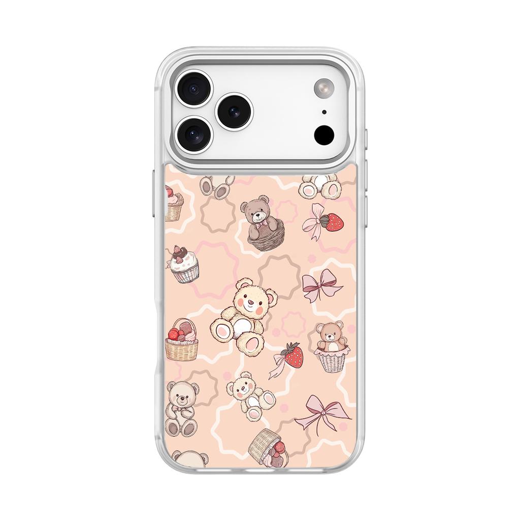 Applicable to Apple 17Pro mobile phone case, advanced sense 16 replaceable back plate 15promax magnetic mobile phone case, strawberry bear.